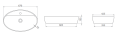 Umywalka Cerastyle ONE, nablatowa 67x42cm, 076500-u 