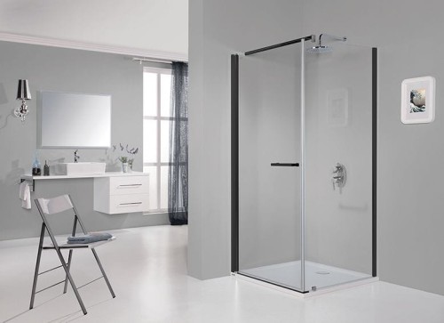 Sanplast Prestige III Kabina prysznicowa kwadratowa, 90x90x198 cm, czarny mat, 600-073-0040-59-401