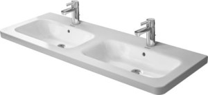 Duravit DuraStyle Umywalka podwójna z przelewem, 1 otwór na baterię, 1300 x 480 mm, WonderGliss,  23381300001