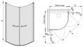 Kabina półokrągła Sanplast PRESTIGE III 80x80x195 cm, narożna profile srebrny błysk, szkło przejrzyste,  KP2/PRIII-80-S sbW0, 600073052038401 (600-073-0520-38-401) 

