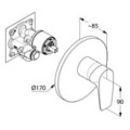 KLUDI PURE&SOLID Podtynkowa bateria natryskowa, element zewnętrzny, chrom 346550575