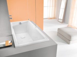 Sanplast SPACE LINE wanna prostokątna akrylowa 75 x 170 cm, ze strefą prysznica, systemem odpływowo- przelewowym, stelażem przestrzennym,  WPsp/SPACE 75x170, 610100018001000