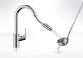 Bateria kuchenna Hansgrohe Focus M41 31815000 ComfortZone 240, z wyciąganą wylewką kolor chrom - aranżacja
