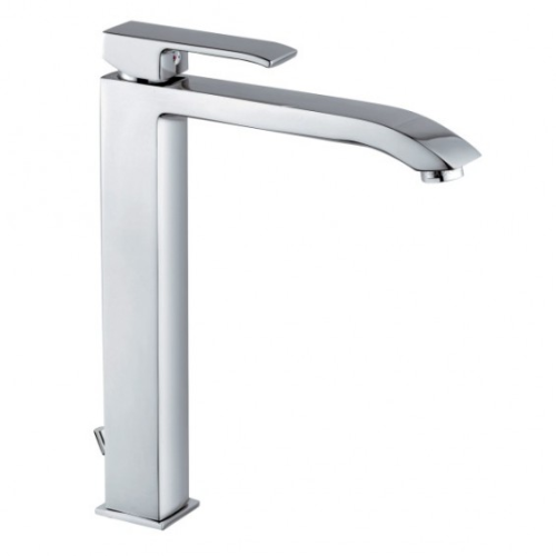 Bateria umywalkowa Paffoni LEVEL wysoka stojąca, z korkiem, kolor chrom, LES085CR