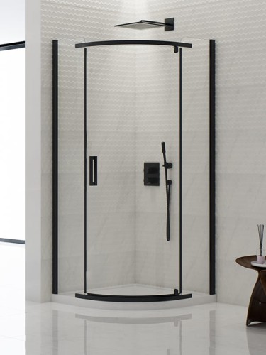 Kabina półokrągła New Trendy New Komfort Black 90x90cm K-0469