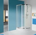 Zestaw Sanplast TX kabina prysznicowa półokrągła KP4/TX5b 100x100 cm + brodzik półokrągły zabudowany (BPza), szkło przezroczyste/profile srebrny błyszczący 602-271-0270-38-401