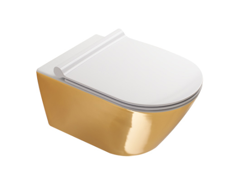 Catalano GOLD & SILVER miska WC wisząca 55 x 35 kolor złoty/biały 1VS55NRBO - aranżacja