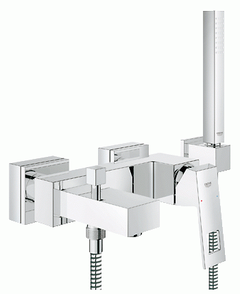 Bateria wannowa Grohe Eurocube montaż ścienny, chrom 23141000


