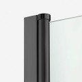 New Trendy NEW SOLEO BLACK Kabina prysznicowa pole stałe, drzwi pojedyncze uchylne uniwersalne, 100x80x195cm, czarne profile K-0544