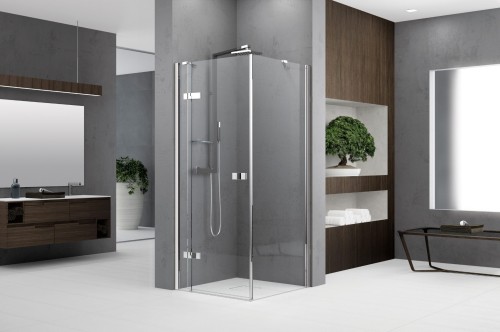 Kabina narożna kwadratowa Gala Novellini 90x90 cm, z profilem przyściennym GALA1G90-S1K+GALA1F90