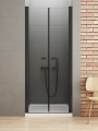 New Trendy NEW SOLEO BLACK Drzwi wnękowe podwójne uchylne, szkło 6 mm Active Shield, czarne profile, 80x195cm D-0214A