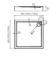 Brodzik kwadratowy Novellini CITY A 90x90x14cm, VRS9014-30