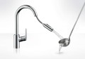 Hansgrohe Focus M41 bateria kuchenna 240, wyciągana wylewka, czarny mat, 31815670