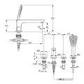 KLUDI AMEO Jednouchwytowa bateria wannowo-natryskowa, 4-otworowa, chrom 414240530