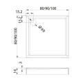 Brodzik kwadratowy New Trendy COLUMBUS 80x80x14cm podstawa styropianowa, akrylowy, B-0286