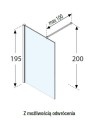 Ścianka walk-in Novellini Kali H 90x195 cm wolnostojąca typu walk-in, profil srebrny, szkło transparentne KALIH90-1B

