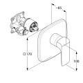 KLUDI AMEO Podtynkowa bateria natryskowa, element zewnętrzny, chrom 416550575
