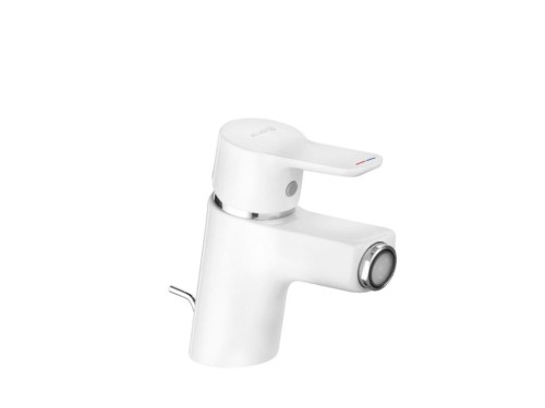 KLUDI PURE&EASY Jednouchwytowa bateria bidetowa DN 15 z zestawem odpływowym, biały 375339165