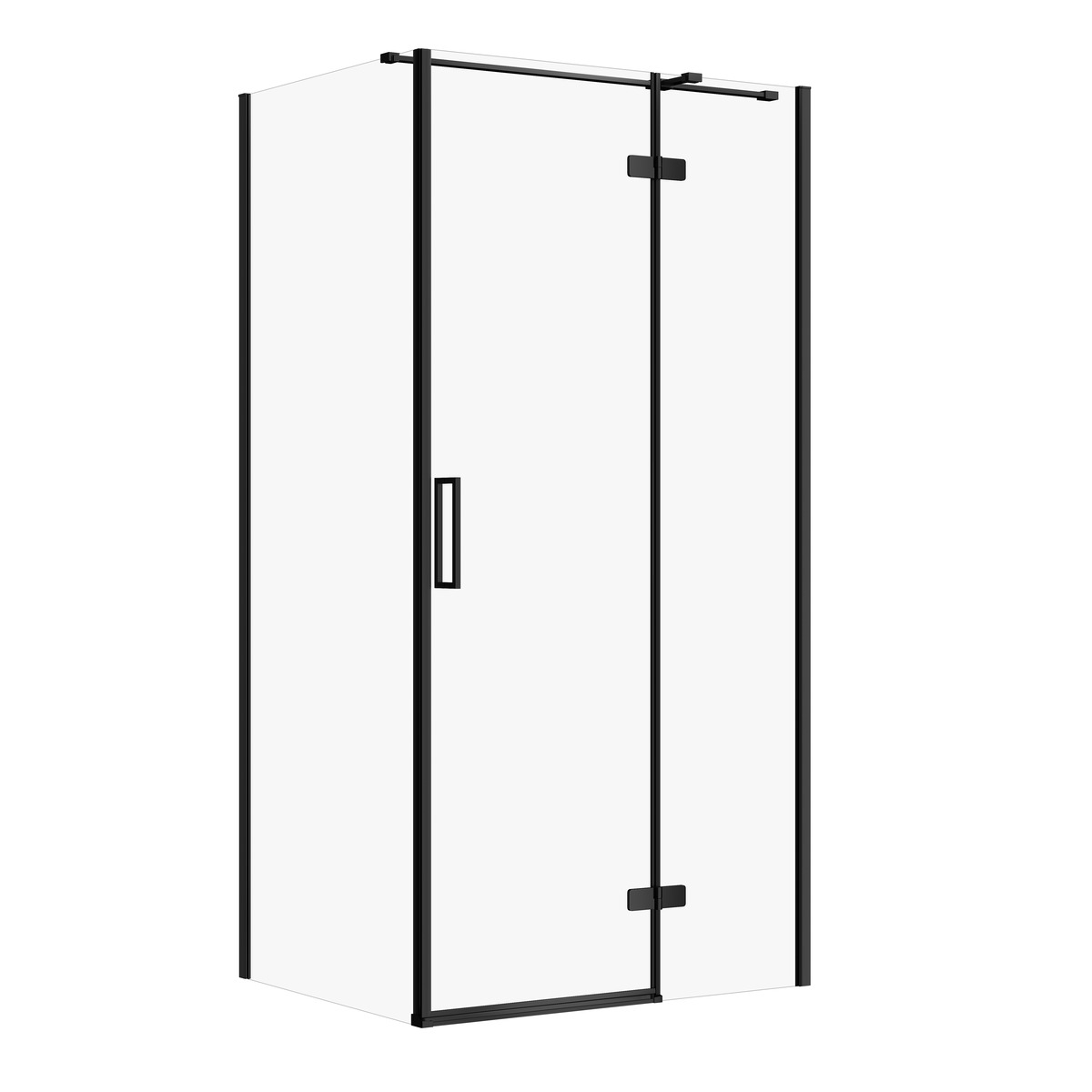 Cersanit City kabina prostokątna 100x80x195 prawa czarna szkło transparentne S584-096
