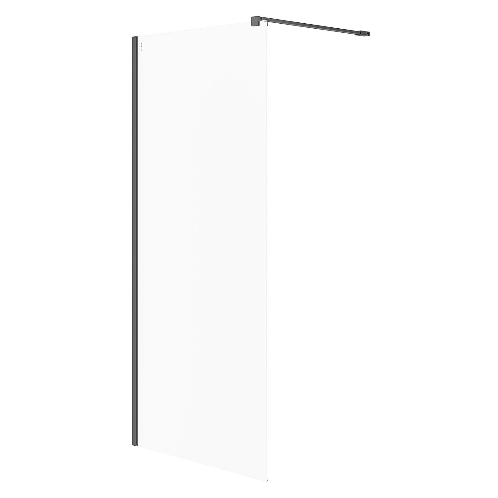 Cersanit Mille kabina prysznicowa walk-in czarna - (90x200) szkło transparentne S161-008