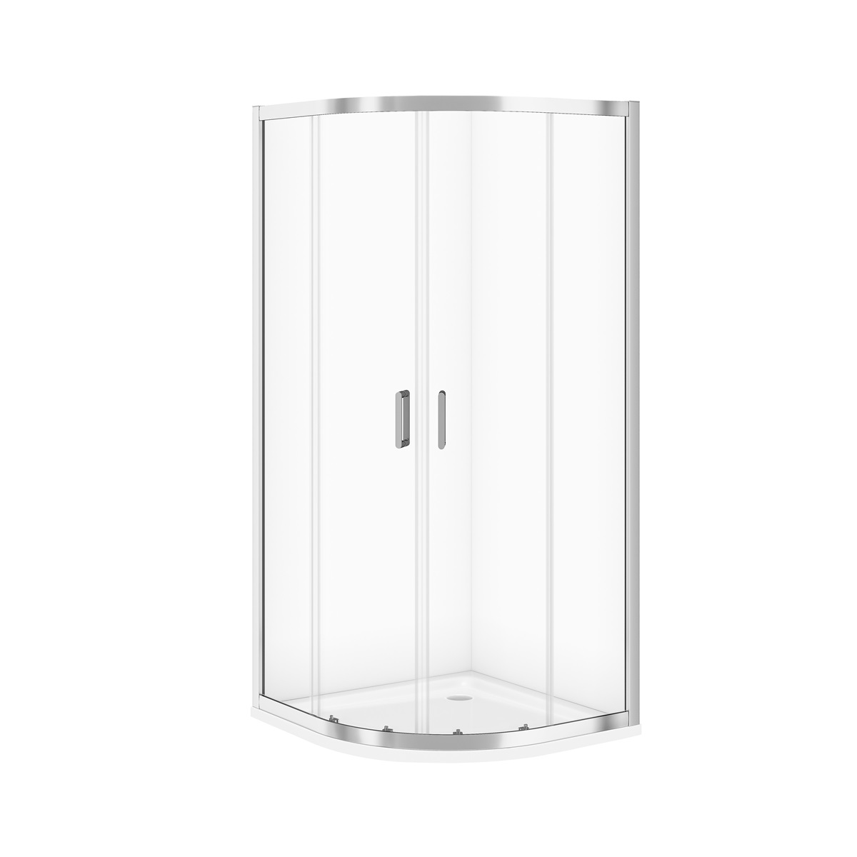 Cersanit Arteco kabina półokrągła 80x80x190 chrom szkło transp + brodzik Tako biały 4 cm S601-360