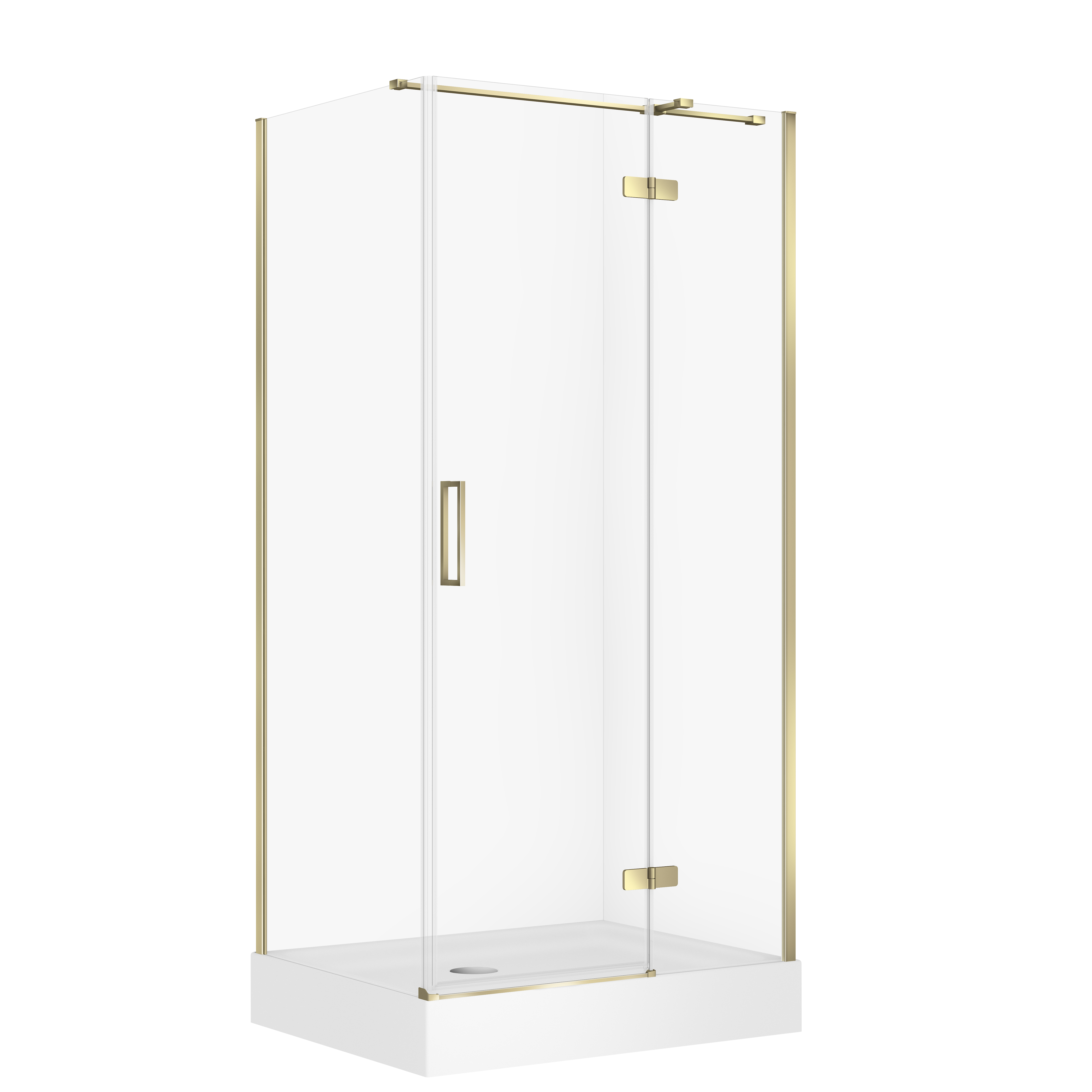 Cersanit City kabina prostokątna 100x80x195 prawa złoty + brodzik Tako biały 16 cm S4004-166