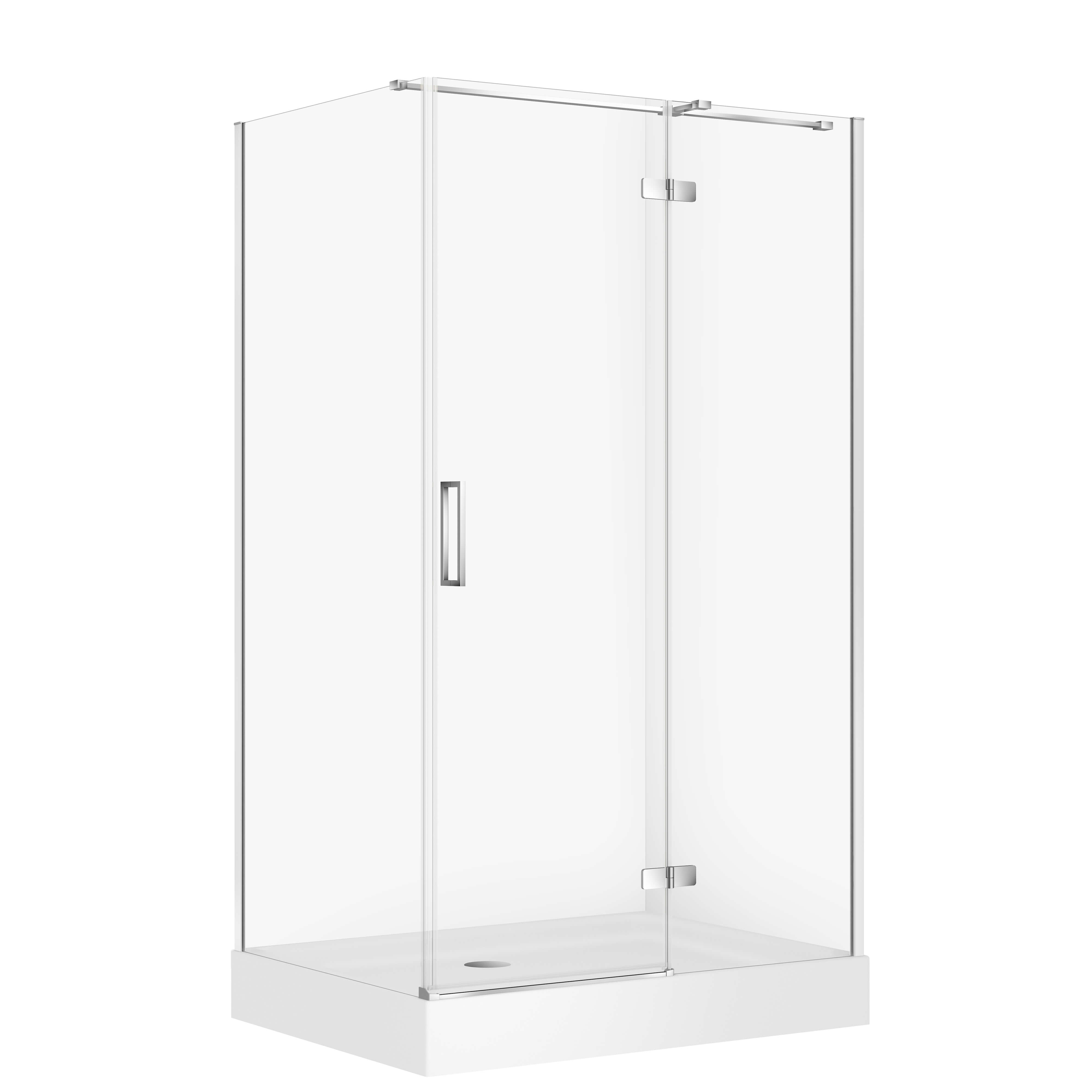 Cersanit City kabina prostokątna 120x90x195 prawa chrom szkło transparentne + brodzik Tako biały 16 cm S4004-168