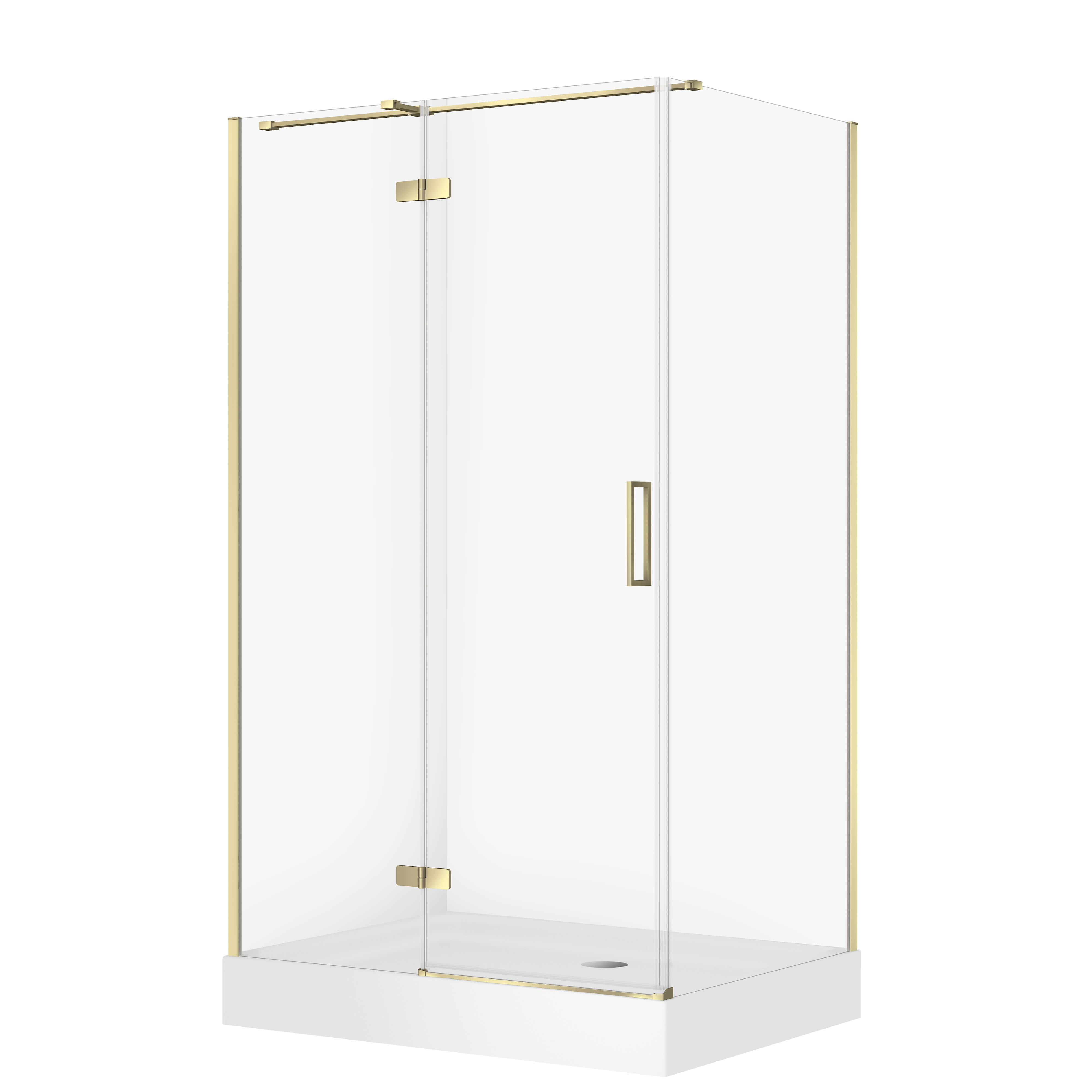 Cersanit City kabina prostokątna 120x90x195 lewa złota szkło transparentne + brodzik Tako biały 16 cm S4004-173